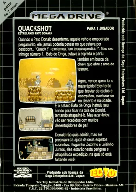 QuackShot Starring Donald Duck ~ QuackShot - I Love Donald Duck - Guruzia Ou no Hihou (World) (v1 box cover back